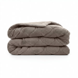 Dekbed Zonder Overtrek - Lazy Dekbed Teddy Taupe/Grijs Met Kussenslopen