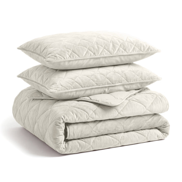 Dekbed Zonder Overtrek - Lazy Dekbed Velvet Taupe/Grijs Met Kussenslopen