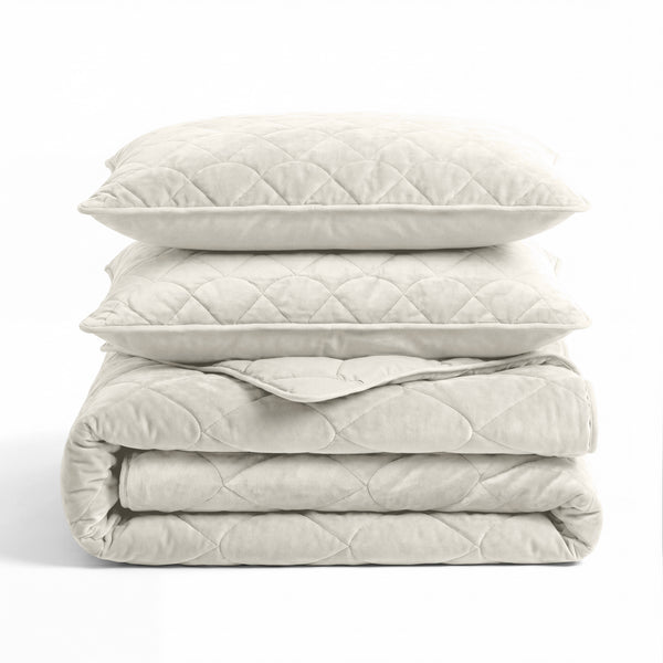Dekbed Zonder Overtrek - Lazy Dekbed Velvet Taupe/Grijs Met Kussenslopen