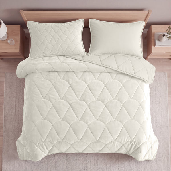 Dekbed Zonder Overtrek - Lazy Dekbed Velvet Beige Met Kussenslopen