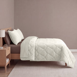 Dekbed Zonder Overtrek - Lazy Dekbed Velvet Taupe/Grijs Met Kussenslopen