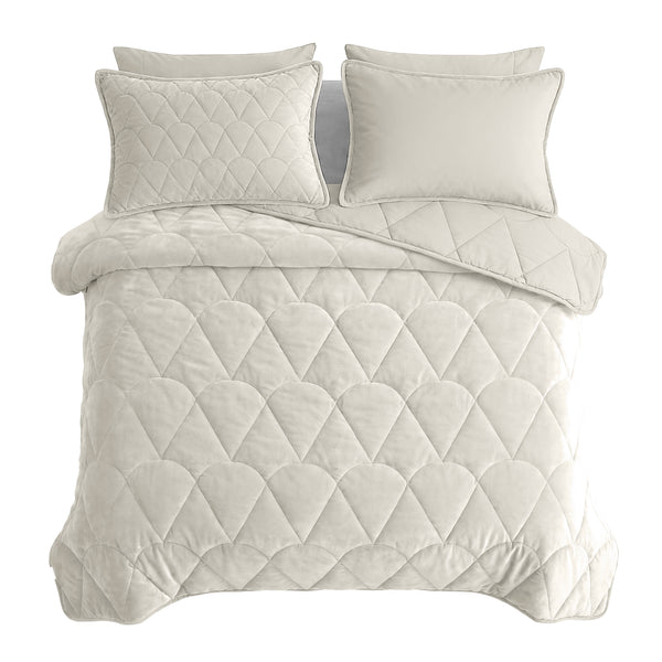 Dekbed Zonder Overtrek - Lazy Dekbed Velvet Beige Met Kussenslopen