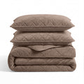 Dekbed Zonder Overtrek - Lazy Dekbed Velvet Taupe/Bruin Met Kussenslopen