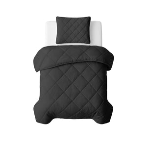 Lileo Lazy Dekbed Uni Zwart Met Kussenslopen