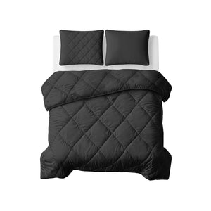 Lileo Lazy Dekbed Uni Zwart Met Kussenslopen