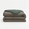 Bettdecke ohne Bezug – Lazy Duvet Uni Grün/Taupe Grau mit Kissenbezügen