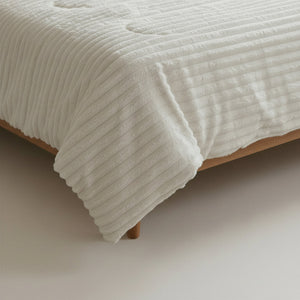 Dekbed Zonder Overtrek - Lazy Dekbed Rib Premium Beige Met Kussenslopen