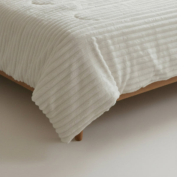 Dekbed Zonder Overtrek - Lazy Dekbed Rib Premium Beige Met Kussenslopen