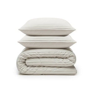 Dekbed Zonder Overtrek - Lazy Dekbed Rib Premium Beige Met Kussenslopen