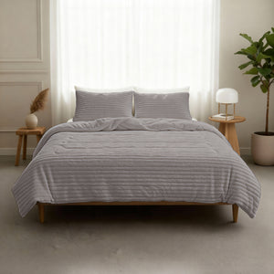 Dekbed Zonder Overtrek - Lazy Dekbed Rib premium Taupe/Grijs