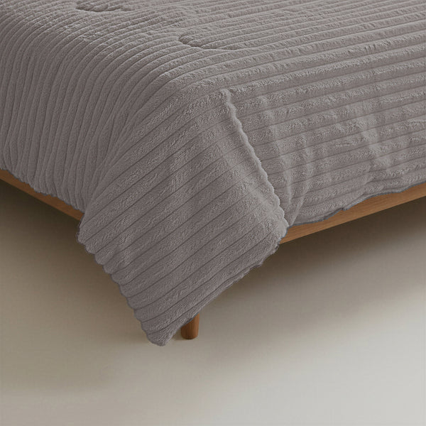 Dekbed Zonder Overtrek - Lazy Dekbed Rib premium Taupe/Grijs
