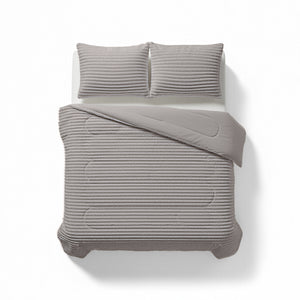 Dekbed Zonder Overtrek - Lazy Dekbed Rib premium Taupe/Grijs