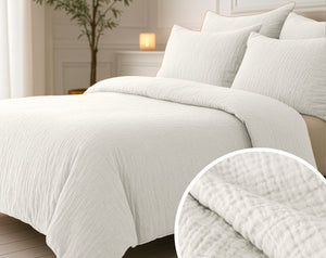 Lazy Dekbed Mousseline Beige Met Kussenslopen (100% Katoen)