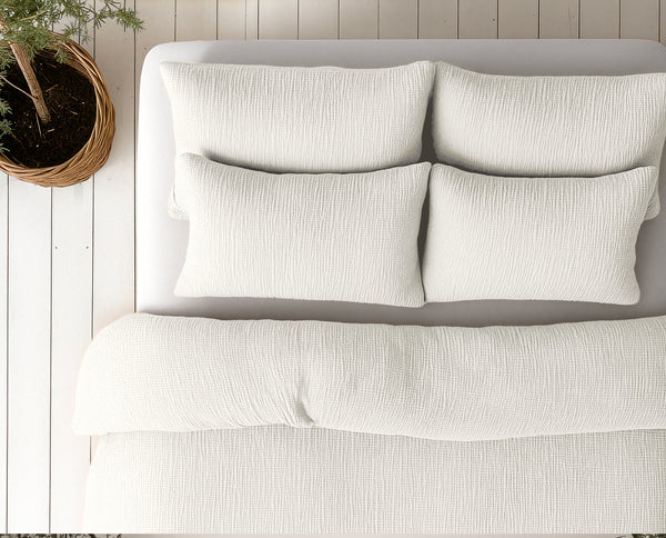 Lazy Dekbed Mousseline Beige Met Kussenslopen (100% Katoen)