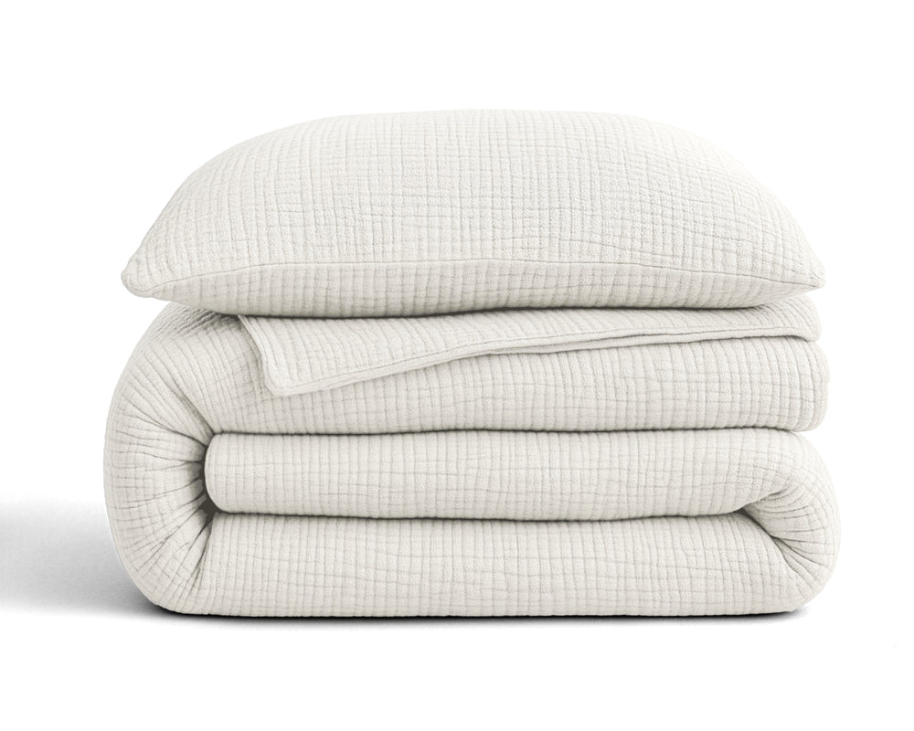 Lazy Dekbed Mousseline Beige Met Kussenslopen (100% Katoen)