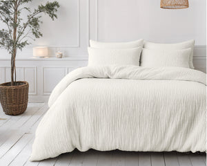 Lazy Dekbed Mousseline Beige Met Kussenslopen (100% Katoen)