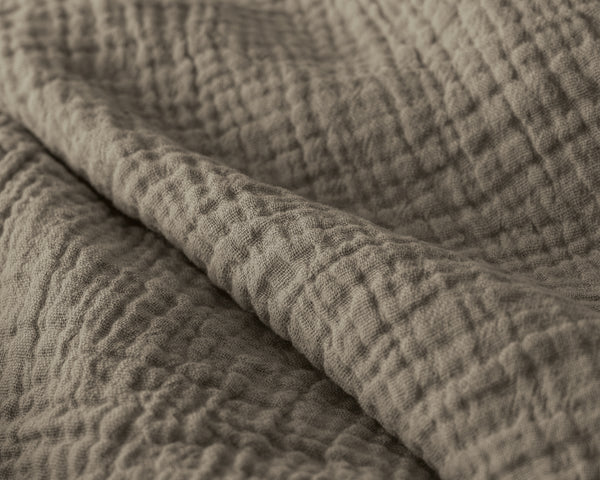 Lazy Dekbed Mousseline Taupe Met Kussenslopen (100% Katoen)