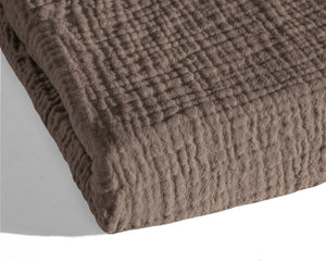 Lazy Dekbed Mousseline Donker Taupe Met Kussenslopen (100% Katoen)