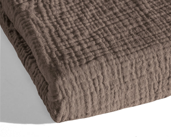 Lazy Dekbed Mousseline Donker Taupe Met Kussenslopen (100% Katoen)
