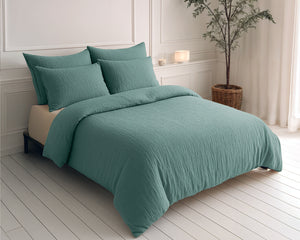 Lazy Dekbed Mousseline Groen Met Kussenslopen (100% Katoen)