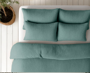 Lazy Dekbed Mousseline Groen Met Kussenslopen (100% Katoen)