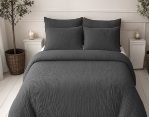 Lazy Dekbed Mousseline Antraciet Met Kussenslopen (100% Katoen)