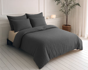 Lazy Dekbed Mousseline Antraciet Met Kussenslopen (100% Katoen)