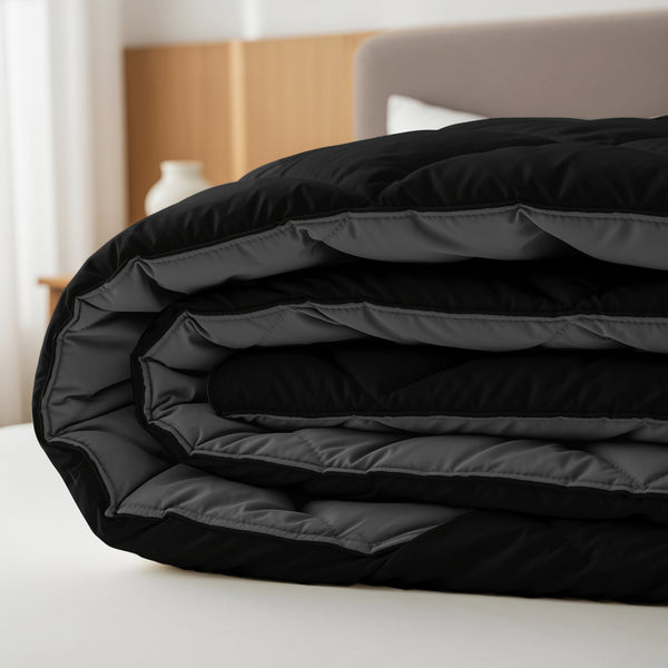 Lazy Dekbed Diamond Zwart / Antraciet
