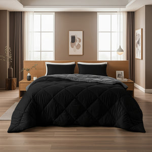 Lazy Dekbed Diamond Zwart / Antraciet