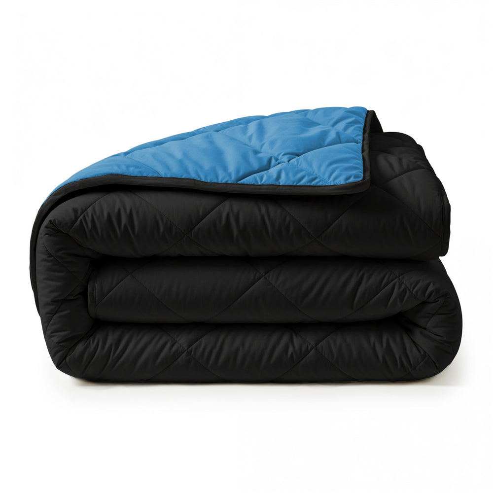 Lazy Dekbed Diamond Zwart / Zee Blauw