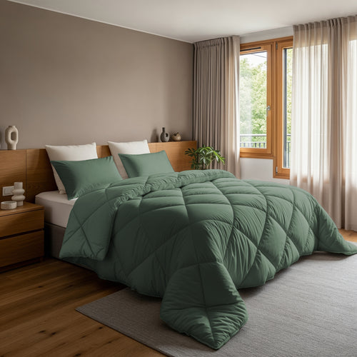 Lazy Dekbed Diamond Groen Met Kussenslopen