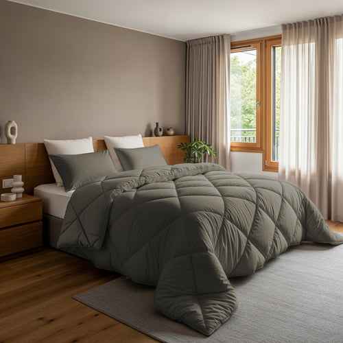 Lazy Dekbed Diamond Kaki Met Kussenslopen