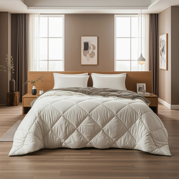 Lazy Dekbed Diamond Crème/Kaki