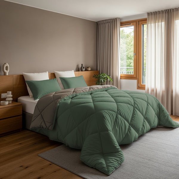 Lazy Dekbed Diamond Groen/Kaki
