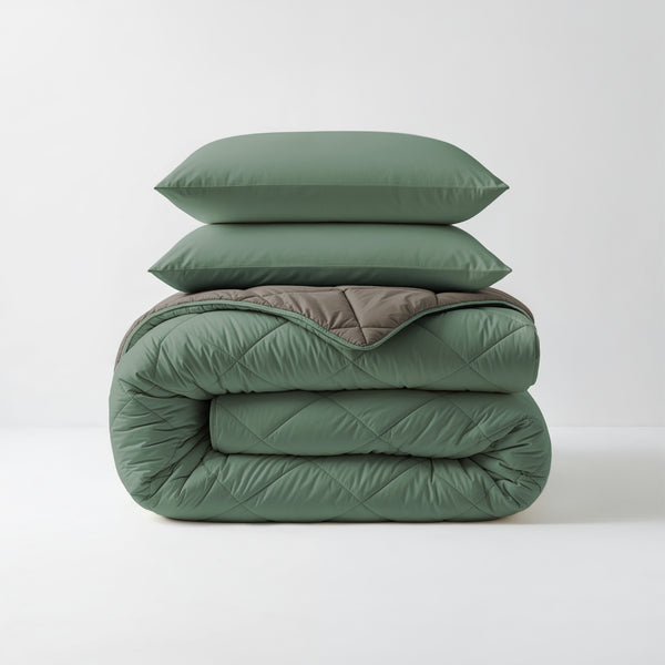 Lazy Dekbed Diamond Groen/Kaki