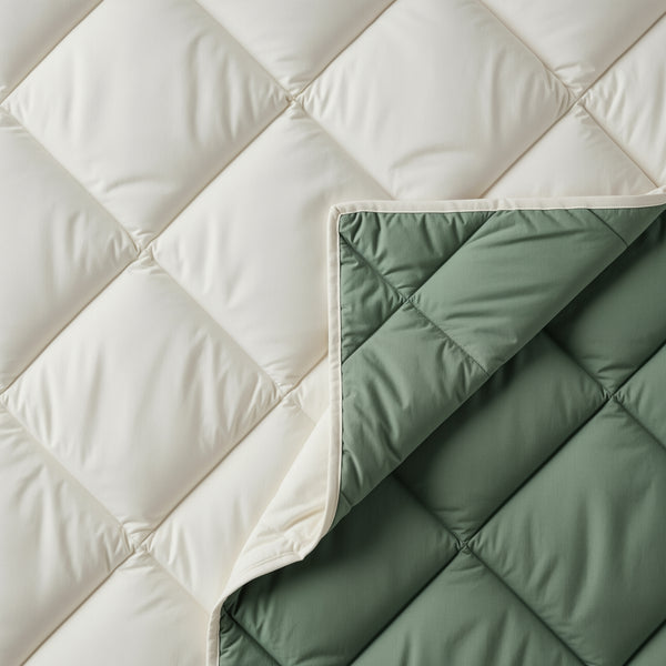 Lazy Dekbed Diamond Crème/Groen