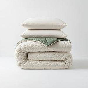 Lazy Dekbed Diamond Crème/Groen