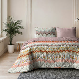 Lazy Dekbed Lizzy Beige/Roze Met Kussenslopen