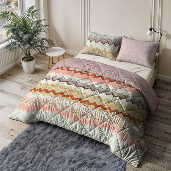 Lazy Dekbed Lizzy Beige/Roze Met Kussenslopen