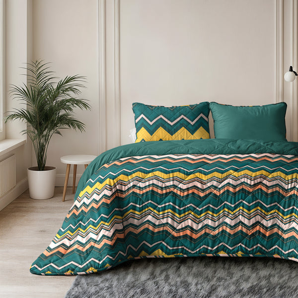 Lazy Dekbed Scala Donkergroen Met Kussenslopen