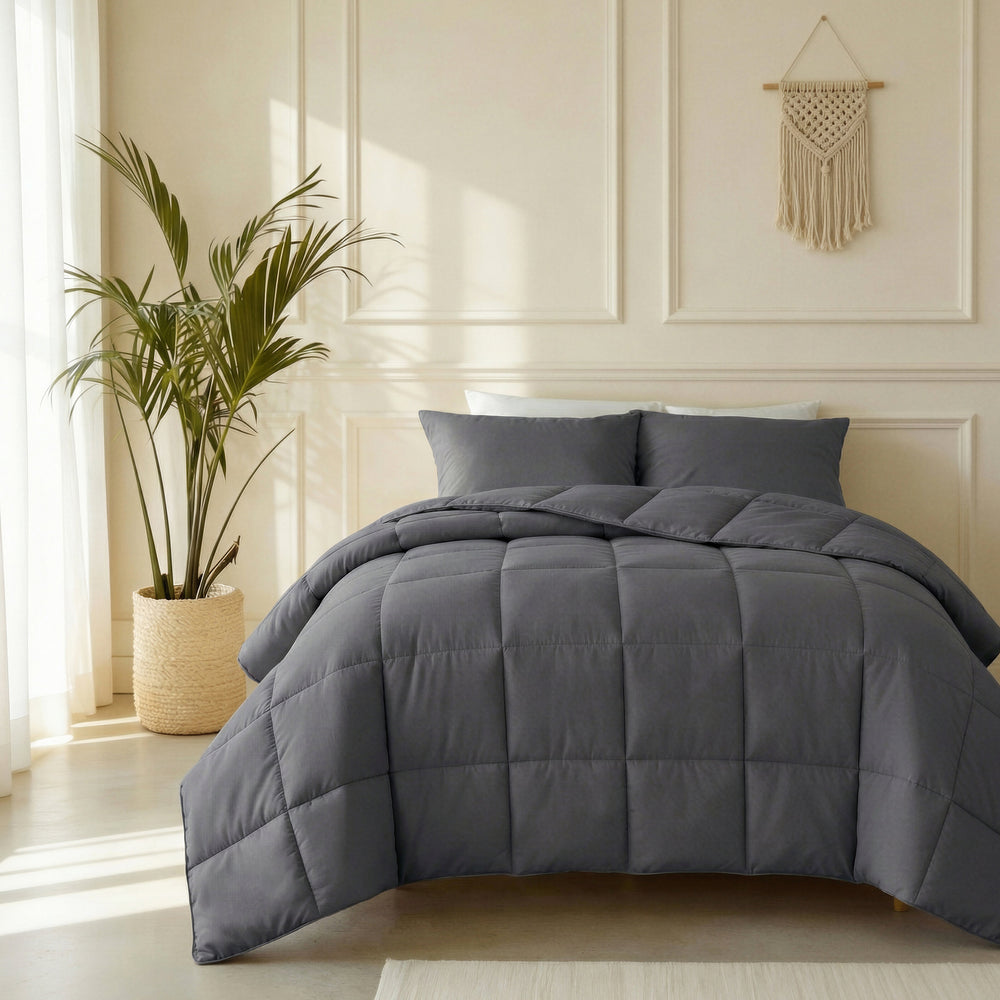 Dekbed Zonder Overtrek -  Percale Antraciet