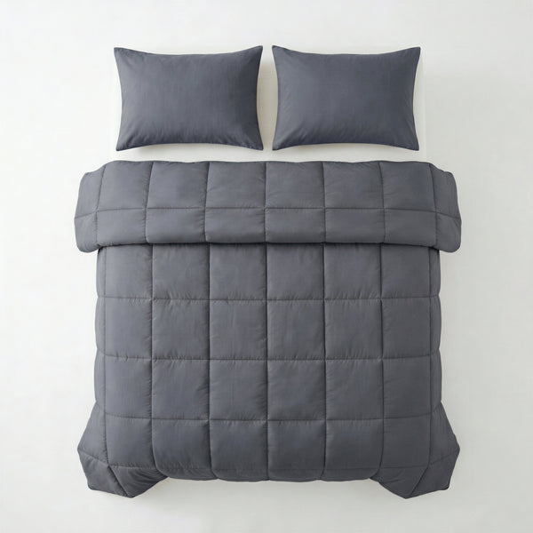 Dekbed Zonder Overtrek -  (100% Percale Katoen) Antraciet