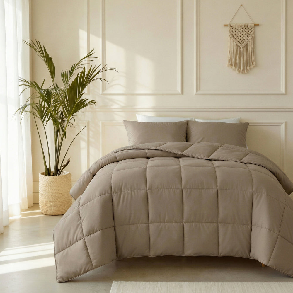 Lazy Dekbed Percale Taupe