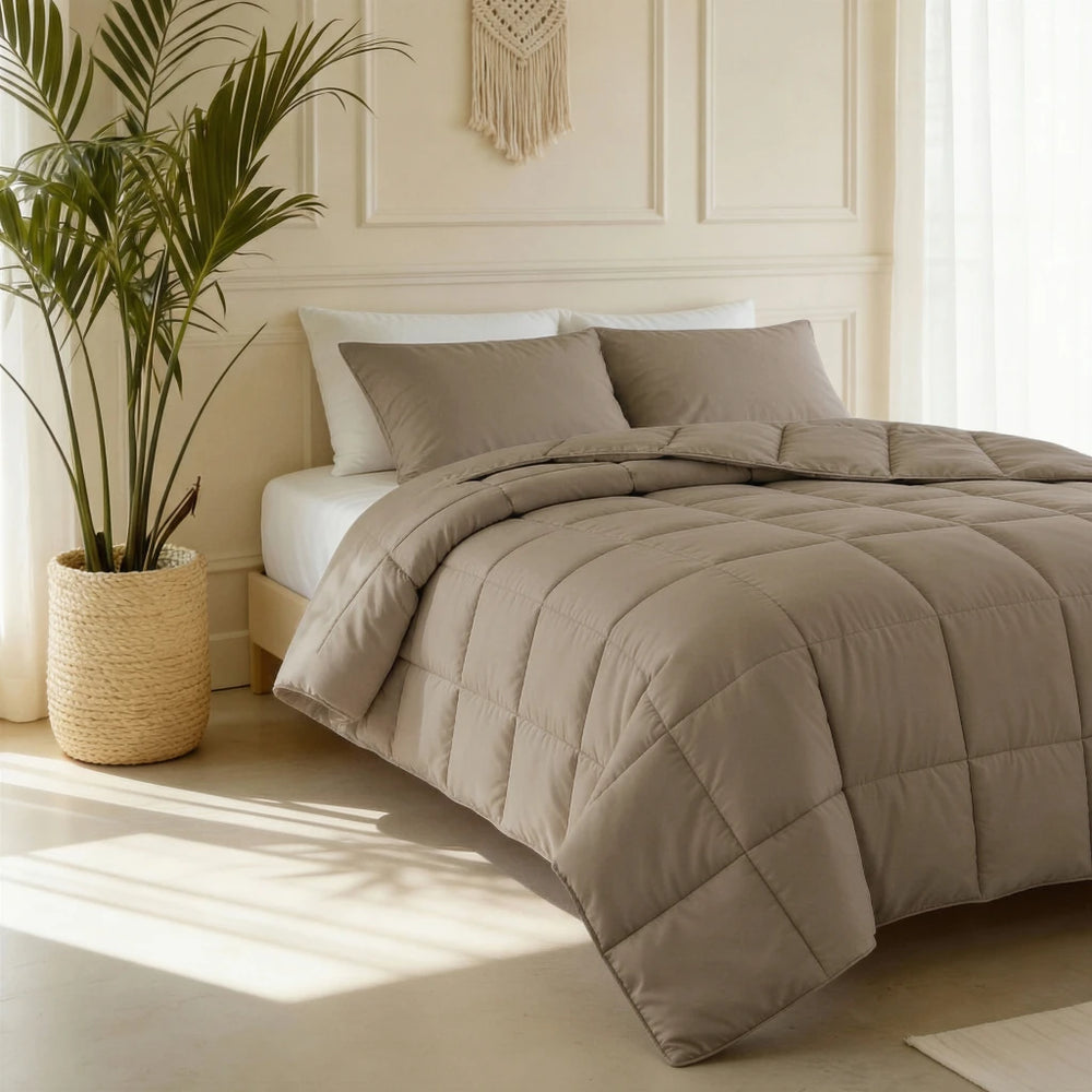 Lazy Kussensloop Percale 2Pack Taupe 60 x 70