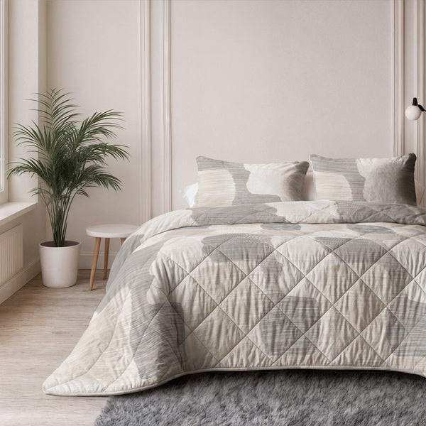 Lazy Dekbed Katoen Checkered Beige/Grijs