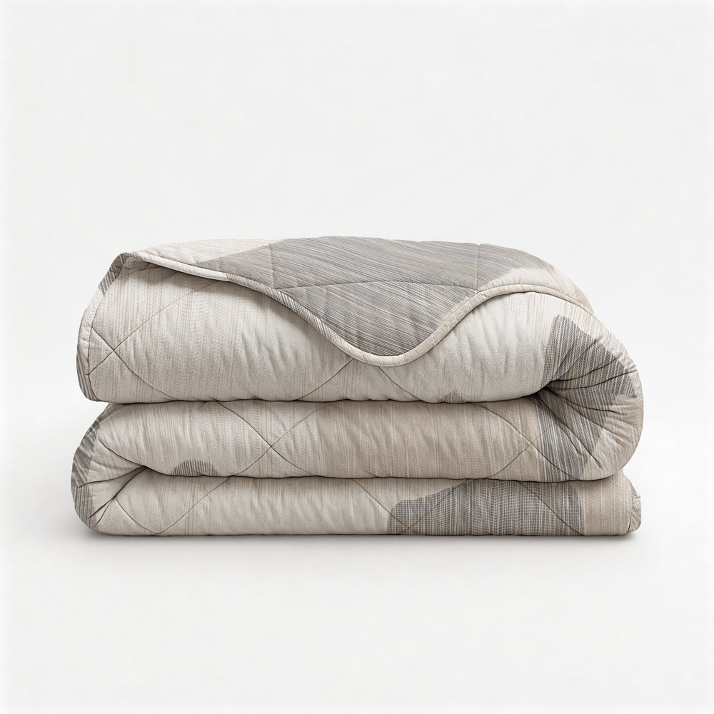 Dekbed Zonder Overtrek - Checkered Beige/Grijs (100% Katoen)