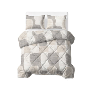 Lazy Dekbed Katoen Checkered Beige/Grijs