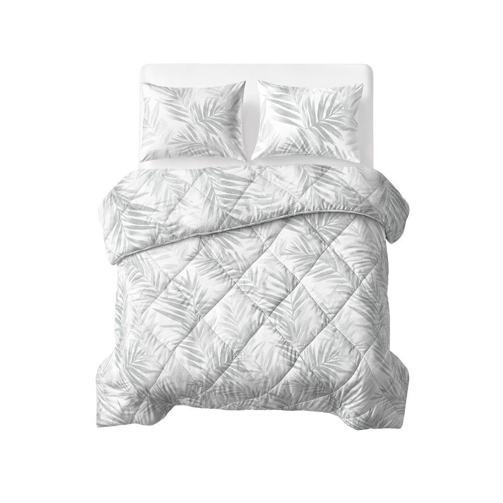 Lazy Dekbed Katoen Vinto Wit/Grijs