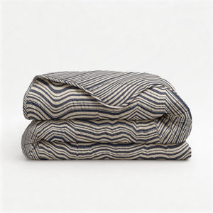 Lazy Dekbed Katoen Stripy Beige/Blauw