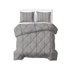 Lazy Dekbed Katoen Stripy Beige/Blauw